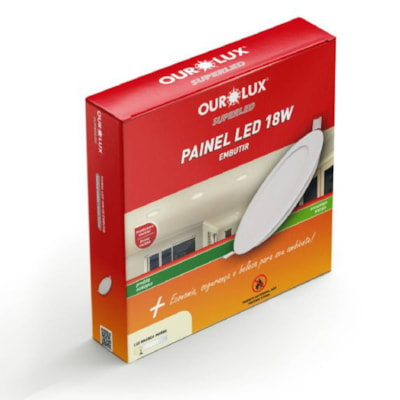 Painel LED Super Eco Embutir 18W BIV 2700K Redondo ourolux