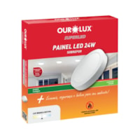 Painel LED super eco sobrepor 24W BIV 4000K redondo Ourolux