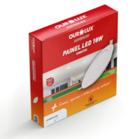 Painel slim Led Redondo 18W 6500K C/Sensor Presença Ourolux