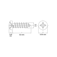 Parafuso auto atar 4,8x32mm 10 pc Panela Phillips Bemfixa