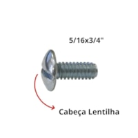 Parafuso Cabeça Lentilha Fenda (KQ) 5/16 x 3/4 pol - Aiedem