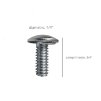 Parafuso com cabeça redonda 1/4 x 3/4 polegadas - Aiedem