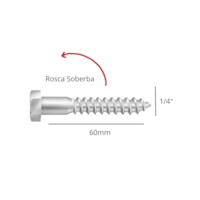 Parafuso Sextavado Soberba B 1/4 x 60 pol 28016501 - Ciser