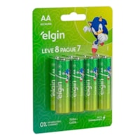 Pilha Alcalina AA Com 8 Peças 82373 Elgin