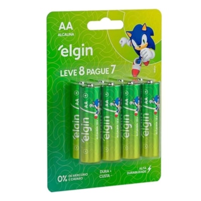 Pilha Alcalina AA Com 8 Peças 82373 Elgin