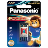 Pilha Alcalina Palito AAA 1,5V Premium Panasonic 2 unidades