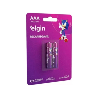 Pilha Recarregável 1000mah C/2 Und AAAELE000000082170 Elgin
