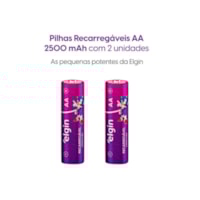 Pilha Recarregável AA 2500MAH com 2 unidades - Elgin