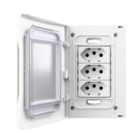 Placa 3 Postos 4X2 BR C/Suporte IP55 Sleek - MarGirius