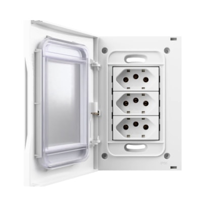 Placa 3 Postos 4X2 BR C/Suporte IP55 Sleek - MarGirius
