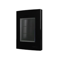 Placa 3 Postos 4X2 Ebony C/Suporte IP55 Sleek - MarGirius