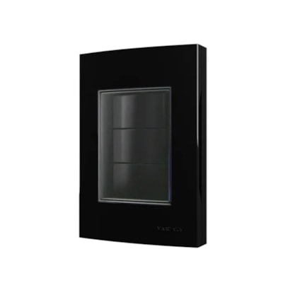 Placa 3 Postos 4X2 Ebony C/Suporte IP55 Sleek - MarGirius