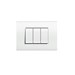 Placa 4 X 2 Quadrada 3 Módulos Bianco Living Light - Bticino - Referência: Lna4803bif