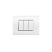 Placa 4 X 4 Quadrada 3+3 Módulos Bianco Living Light - Bticino - Referência: Lna4826bif