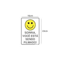 Placa Alum 16x23cm Sorria Voce Está Sendo Filmado Sinalize