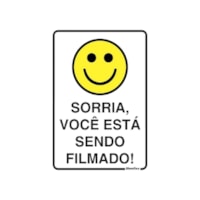 Placa Aluminio 16x23cm Sorria Voce Está Sendo Filmado Sinalize