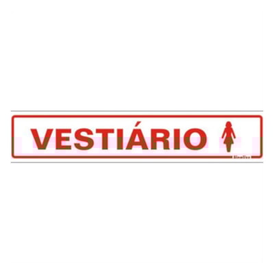 Placa Auto-Adesiva 5x25cm Vestiário Feminino 200 AR Sinalize