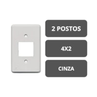 Placa Cinza 2 postos 4x2 Gris 9129-4 Building