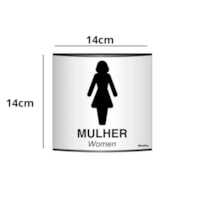 Placa de Sinal Sanitário Feminio 14x14cm Calandrada Sinalize