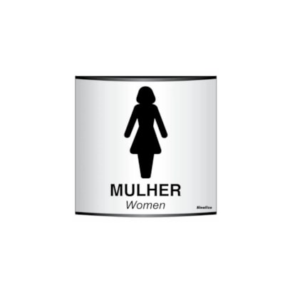 Placa de Sinal Sanitário Feminio 14x14cm Calandrada Sinalize
