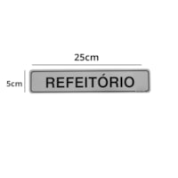 Placa de Sinalização Aluminio 5x25cm " Refeitório " Sinalize