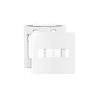 Placa Horizontal 4 x 4 2 Postos com Suporte Branco Sleek - MarGirius - Referência: 16021