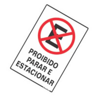 Placa Poliest Proibido Parar E Estacionar 20x30 - Sinalize