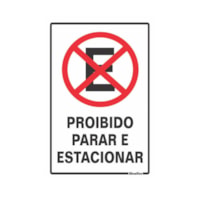 Placa Poliest Proibido Parar E Estacionar 20x30 - Sinalize