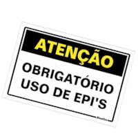 Placa Poliestireno 20x30 Uso Obrigatorio De EPI - Sinalize