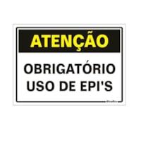 Placa Poliestireno 20x30 Uso Obrigatorio De EPI - Sinalize