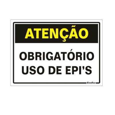 Placa Poliestireno 20x30 Uso Obrigatorio De EPI - Sinalize