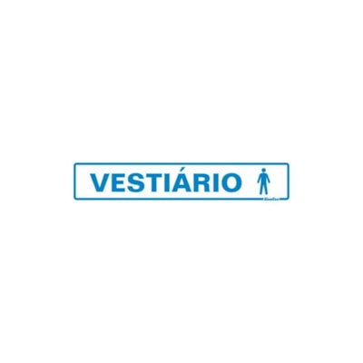 Placa poliestireno 5 x 25cm vestiario masculino Sinalize