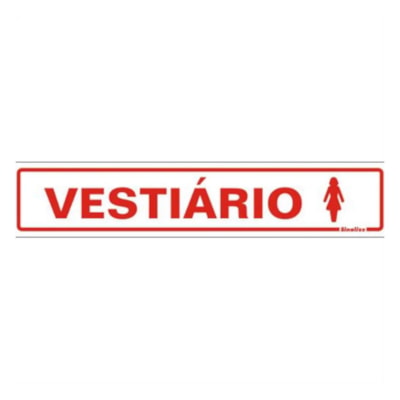 Placa Poliestireno 5x25cm Vestiario Feminino - Sinalize