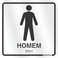 Placa Sanitario Masculino Aluminio 15x15 Homem/men- Sinalize