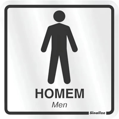 Placa Sanitario Masculino Aluminio 15x15 Homem/men- Sinalize