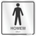 Placa Sanitario Masculino Aluminio 15x15 Homem/men- Sinalize