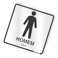 Placa Sanitario Masculino Aluminio 15x15 Homem/men- Sinalize