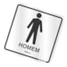 Placa Sanitario Masculino Aluminio 15x15 Homem/men- Sinalize