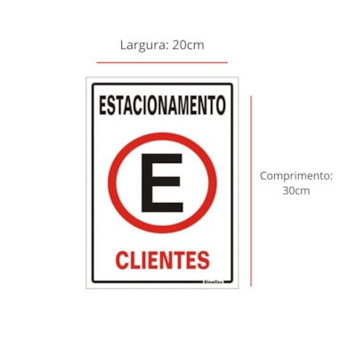 Placa Sinal Estacionamento Clientes 20x30cm Poliest Sinalize