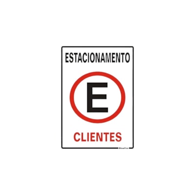 Placa Sinal Estacionamento Clientes 20x30cm Poliest Sinalize