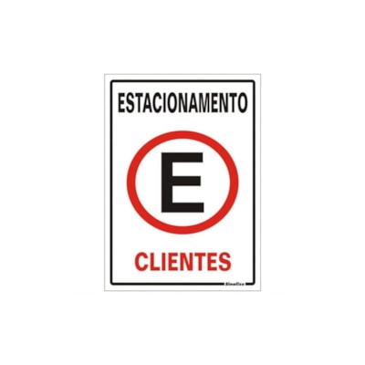 Placa Sinal Estacionamento Clientes 20x30cm Poliest Sinalize