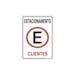 Placa Sinal Estacionamento Clientes 20x30cm Poliest Sinalize