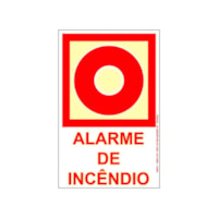 Placa Sinal PVC 13,5X20 Alarme de Incêndio 220BV Sinalize