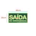 Placa Sinal PVC Fotolum 40x20cm Saída de Emergência Sinalize