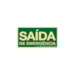 Placa Sinal PVC Fotolum 40x20cm Saída de Emergência Sinalize