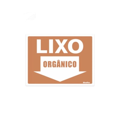 Placa sinal vinil 15 x 20 lixo organico Sinalize