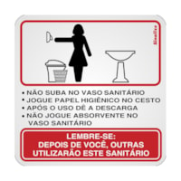 Placa Sinalização Procedimento Sanitário Feminino Sinalize