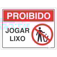 Placa Sinalização Proibido Jogar Lixo 15x20cm Sinalize