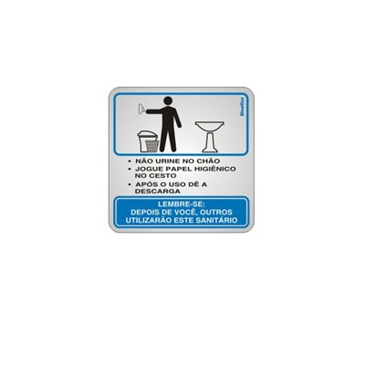 Placa Sinalizadora De Alumínio 15 X 15 Procedimento Sanitário Masculino - Sinalize - Referência: 120aj