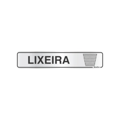 Placa Sinalizadora De Alumínio 5X25cm Lixeira 100DI Sinalize